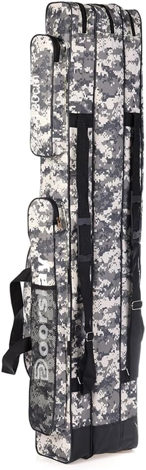 doorlay Fishing Bag Portable Folding Fishing Tackle Storage Bags Oxford Fishing Rod Case Fishing Pole Bag Carry Organizer Outdoor Waterproof for Fishing Camping Hiking Traveling