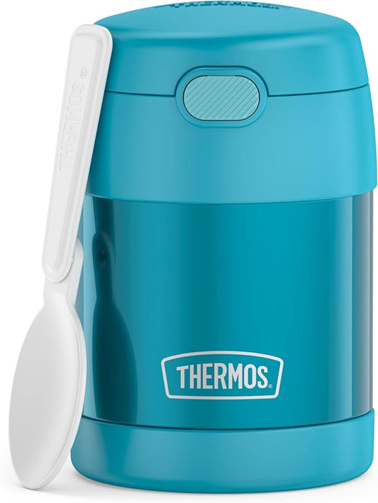 THERMOS FUNTAINER 10 Ounce Stainless Steel Vacuum Insulated Kids Food Jar with Spoon, Teal