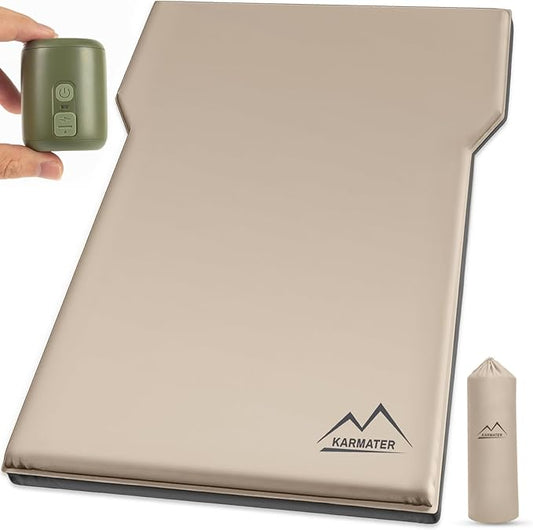 SUV Air Mattress Car Bed Camping, Inflatable Car Camping Pad with Air Pump, Ultrathick Memory Foam Camping Mattress, 9.0 R-Value Insulated Sleeping Pad 2 Person, Camping Mat for Hiking and Backpacking