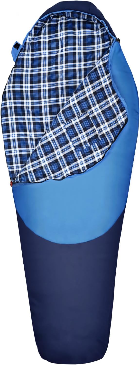 Cold Weather Mummy Sleeping Bag Flannel 0 Degree Winter Sleeping Bag Machine Washable Heavy Duty for Adults,Teenager with Compression Sack 4 Seasons for Camping Hiking Traveling