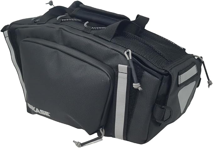 BiKase Reggie Rack Bag - Waterproof E-Bike Trunk Bag for Rear Rack, Reflective with Rain Cover - 13"x9"x7"