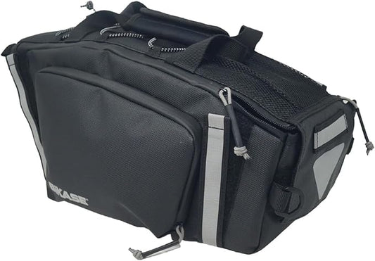 BiKase Reggie Rack Bag - Waterproof E-Bike Trunk Bag for Rear Rack, Reflective with Rain Cover - 13"x9"x7"
