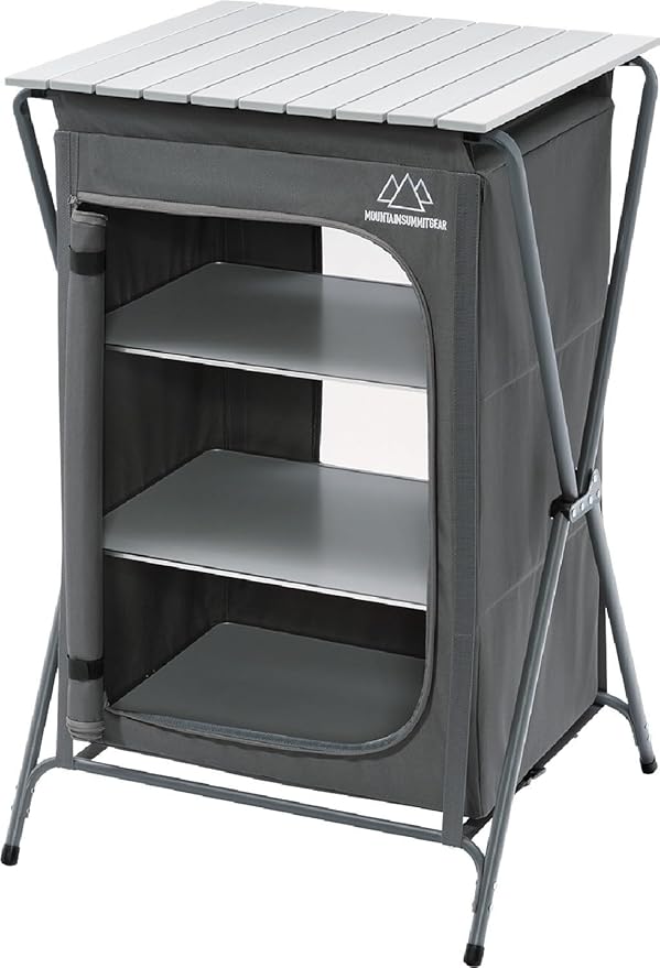 Foldable Roll Top Camping Pantry and Table, Made by Caddis Sports