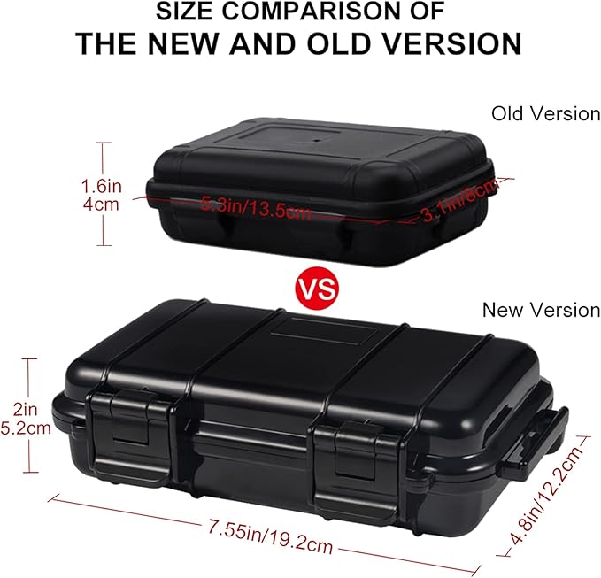 Plastic Storage Case, Waterproof Dry Box Storage Case, Durable Dry Storage Box 2 U‑Shape Buckle Portable Storage Case Waterproof for Camping Fishing