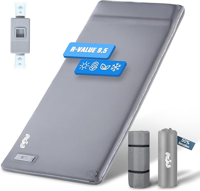 Camping Sleeping Pad Self Inflating Sleeping Pad with Electric Pump, 3.2" Ultra-Thick Memory Foam Sleeping Mat with Pillow, Camping Mattress Compact for Backpacking Hiking Traveling