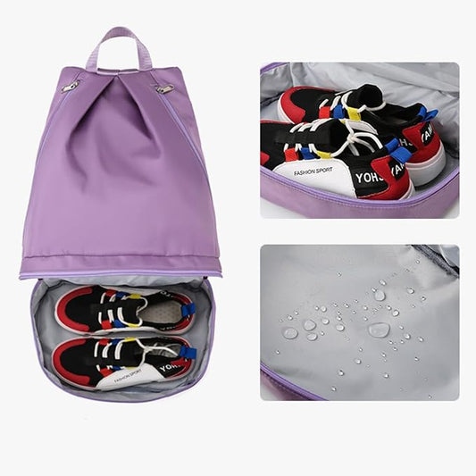 Swimming Bag Dry Wet Separation Female Sports Fitness Bag Waterproof Travel Storage Bag Yoga Bag Travel Backpack (purple)