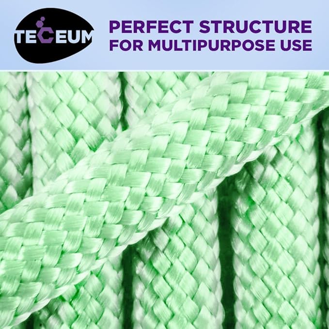 TECEUM Heavy Duty Rope 1000 – 1000ft / 200ft / 100ft / 50ft – 40+ Colors – Utility Rope for Survival & Camping Gear – Nylon String, Camping Rope, para Cord, Utility Nylon Rope, Tent Cord