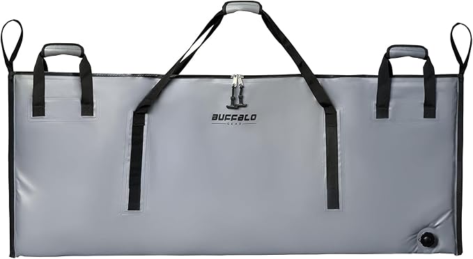 Buffalo Gear Insulated Fish Cooler 60in 71in 116in Large Kill Bag - Portable Waterproof, Keeps Ice-cold More Than 24 Hours