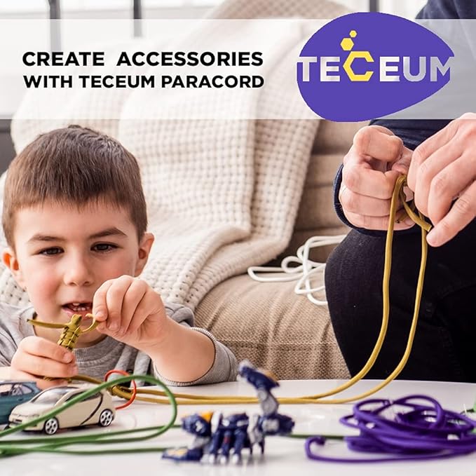 TECEUM Heavy Duty Rope 1000 – 1000ft / 200ft / 100ft / 50ft – 40+ Colors – Utility Rope for Survival & Camping Gear – Nylon String, Camping Rope, para Cord, Utility Nylon Rope, Tent Cord