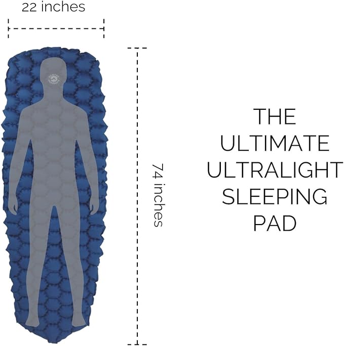 ECOTEK Outdoors Hybern8 Ultralight Inflatable Sleeping Pad with Contoured FlexCell Honeycomb Design - Easy to Inflate, Comfortable, Lightweight, Durable, and Hammock Approved [Evergreen]