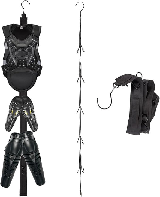 Hockey Hanger Portable Hanging Dryig Rack Hockey Gifts for Home and Outdoor Using in Ice Hockey Skating Football Camping Fishing 5 Hooks (Black-10hooks)