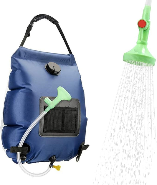 Solar Shower Bag, Solar Heating Camping Shower Bag, 5Gal(20L) Portable Camping Shower Bag, with Removable Hose and On-Off Switchable Shower Head, for Outdoor Traveling/Climbing/Hiking/Beach/Swimming