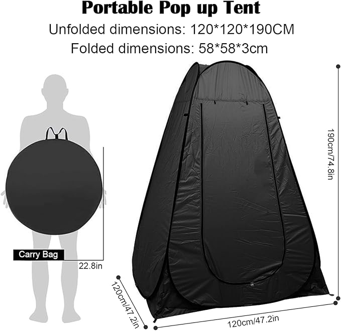 Pop Up Tent Upgrade Privacy Shower Tent Portable Outdoor Sun Shelter for Toilet Camping Biking Beach with Carry Bag
