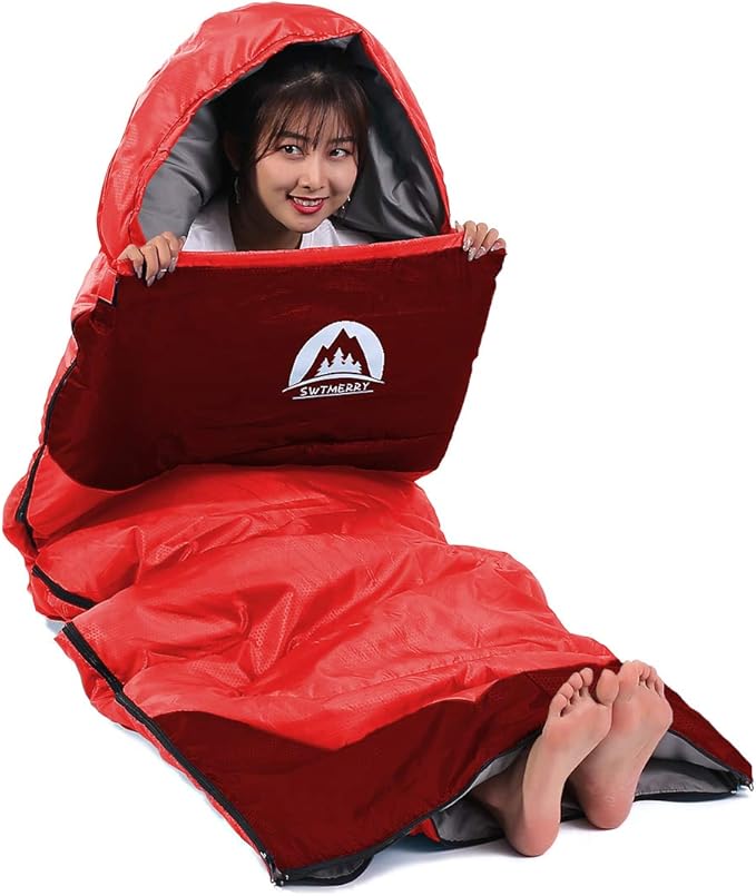 SWTMERRY Sleeping Bag 3 Seasons (Summer, Spring, Fall) Warm & Cool Weather - Lightweight,Waterproof Indoor & Outdoor Use for Kids, Teens & Adults for Hiking and Camping