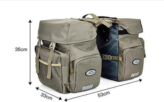 50L Bike Panniers Bicycle Commuting Bag Waterproof Saddle Bags with Rain Cover for Bicycle Rear Rack Carrier, Support for Width Less Than 7 inches Bike Rack