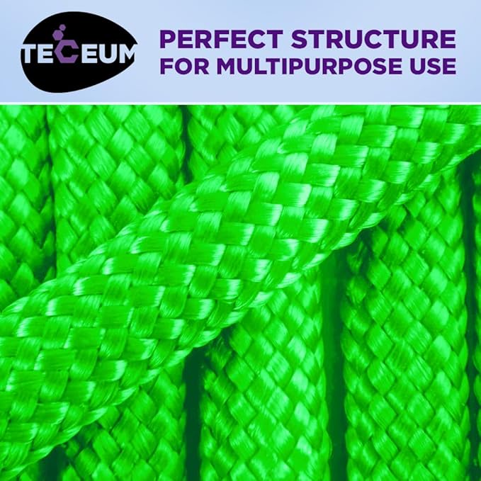 TECEUM Heavy Duty Rope 1000 – 1000ft / 200ft / 100ft / 50ft – 40+ Colors – Utility Rope for Survival & Camping Gear – Nylon String, Camping Rope, para Cord, Utility Nylon Rope, Tent Cord