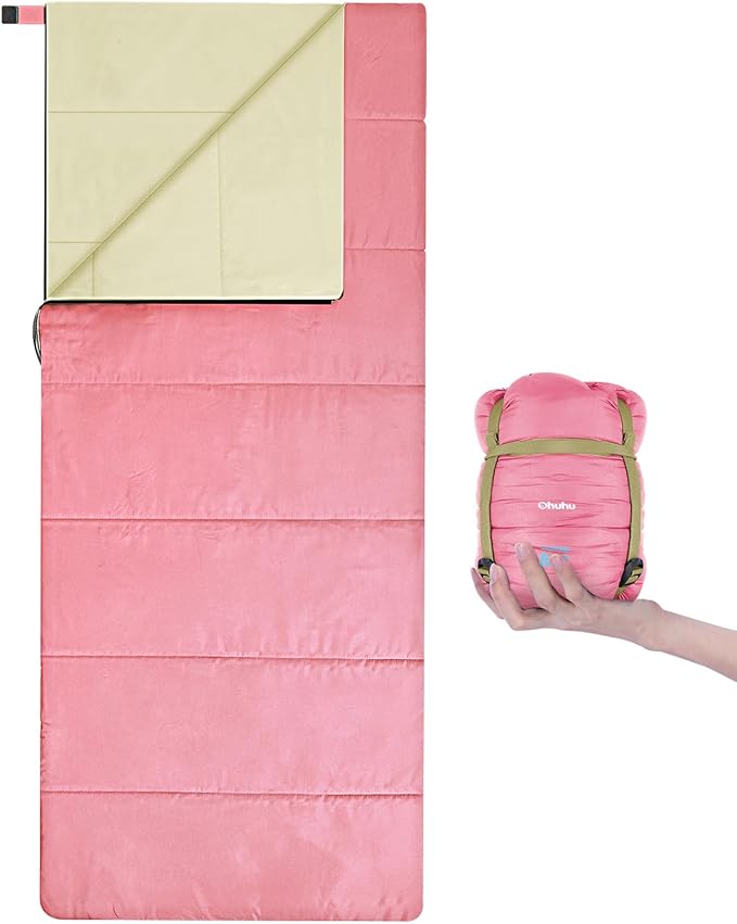 Sleeping Bag, Ohuhu Lightweight Sleeping Bag 3 Season Warm Weather Portable Compact Sleeping Bags for Adult Kids with Carry Bag for Camping Hiking Backpacking and Outdoors 59℉-77℉