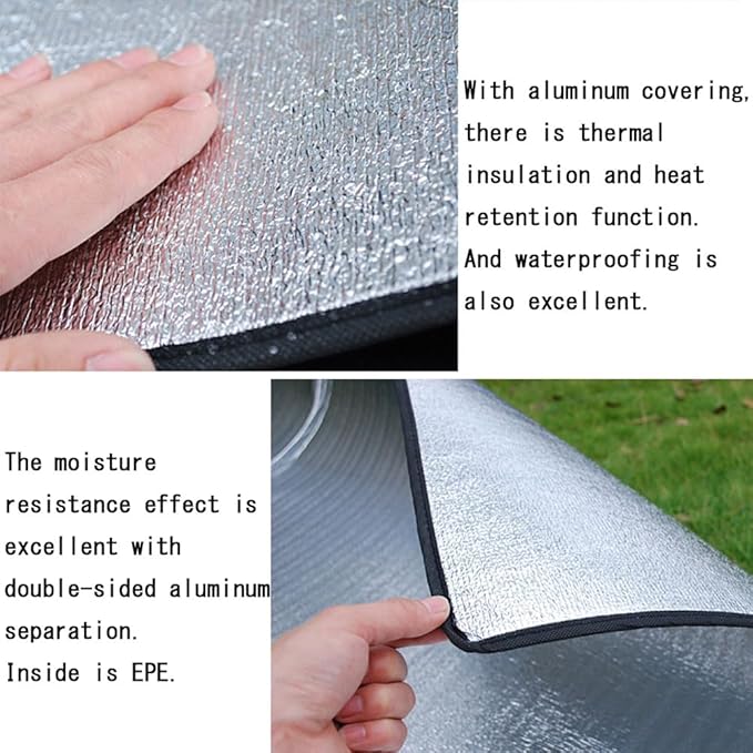 Camping Mat Foam Foil Blanket for Camping Foam Pad Insulating Foil Mat Sleeping Tent Pad Thermal Aluminum Camping mat for Reflecting Heat