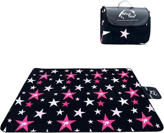 Wind Tour Family Outdoor Waterproof Durable Picnic Blankets with Carry Strap Foldable Sandproof Picnic Floor Mat for Kids Playground Camping Hiking Grass Travelling (1, Star -150 * 200cm)