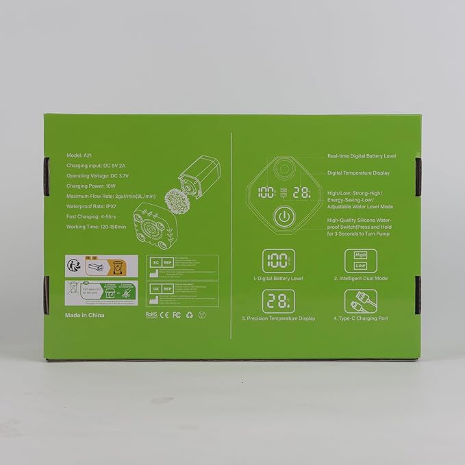 Portable Shower for Camping, [Long-Lasting] Spopal 6000mAh Rechargeable Camping Shower with Intelligent LED Display, 4 Spray Modes, IPX7 Waterproof Outdoor Camp Pump for Hiking, Travel, Car, Pet