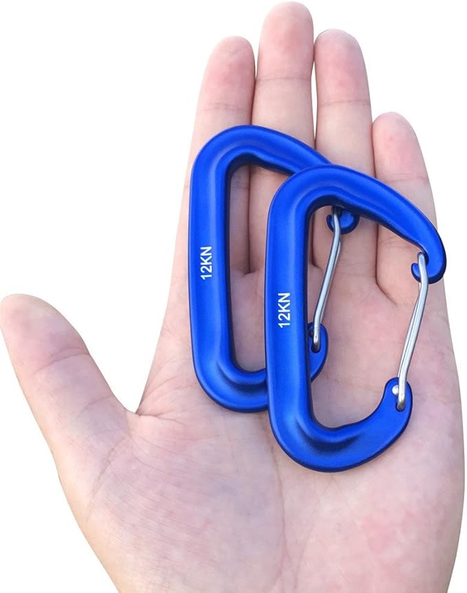 Carabiner,12KN Lightweight Heavy Duty Carabiner Clips,Aluminium Wiregate Caribeaners for Hammocks,Camping, Key Chains, Outdoor and Gym etc,Hiking & Utility