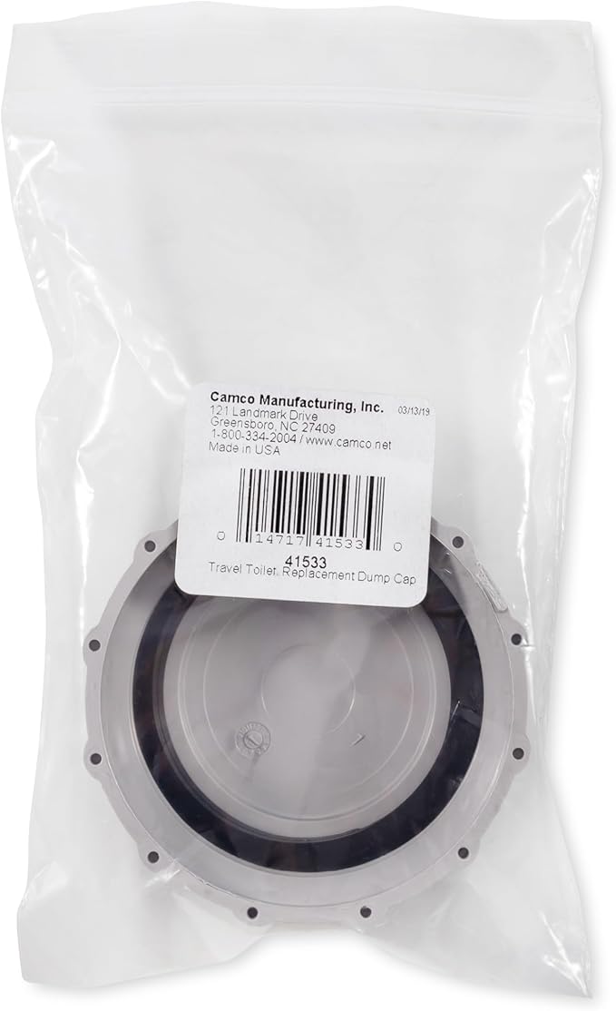 Camco Replacement Dump Cap for Use Premium Travel Toilets (41535, 41544) - Creates Tight Seal to Stop Waste Leaking - (41533)
