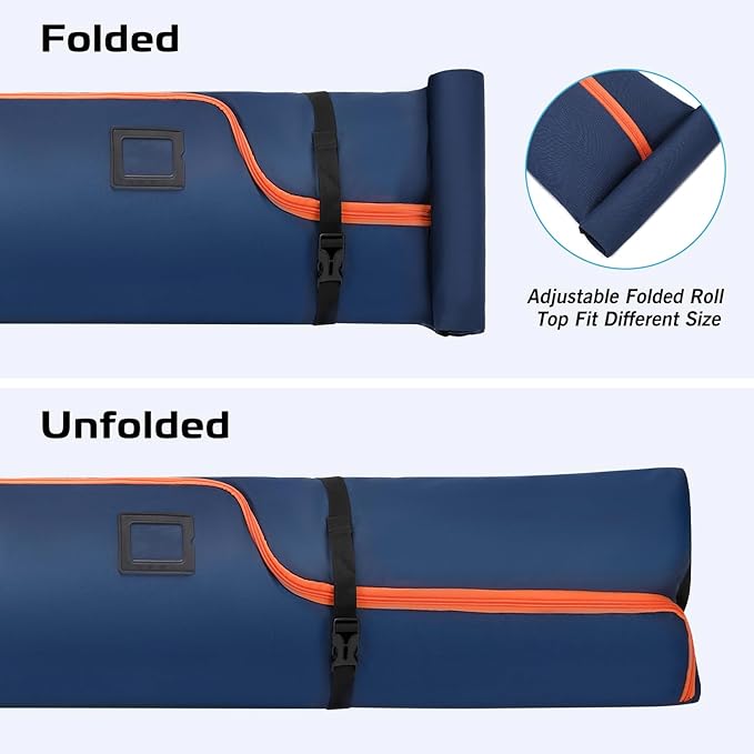 Padded Ski Bag - Waterproof, Adjustable Length, Fits Skis Up to 200cm, Portable Snow Travel Bag with Removable Shoulder Strap