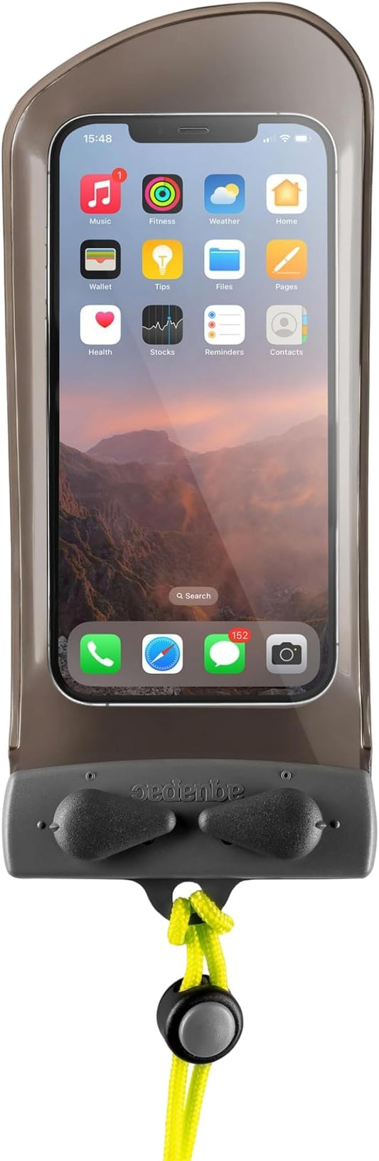 Aquapac Waterproof Phone Case, Mini, Grey, Lanyard, iPhone and Android, Made in The UK, Hiking, Mountain Biking, Running Accessory, Travel Essential, 5 Year Warranty. IPX8 Certified to 30 ft deep.