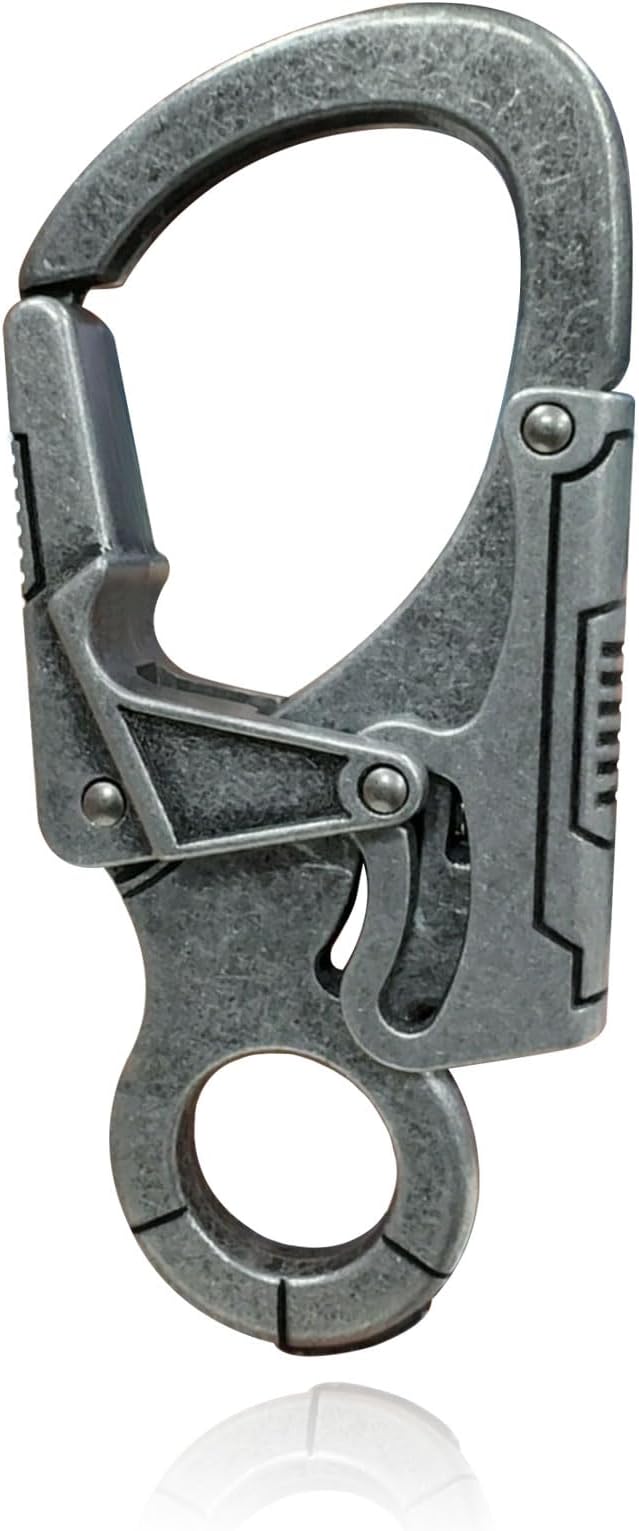 Ahiller Muscular Carabiner Hook，3.1" Alloy Thick Keychain Clip for Man, Outdoor Camping, Hiking Accessories, Key Ring