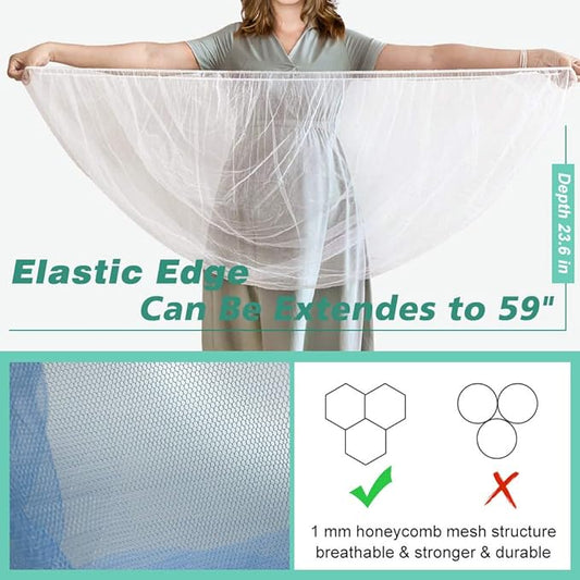 Durable Baby Stroller Mosquito Net (2 Pack) - Perfect Bug Net for Strollers, Bassinets, Cradles, Playards, Pack N Plays and Portable Mini Crib (Blue)