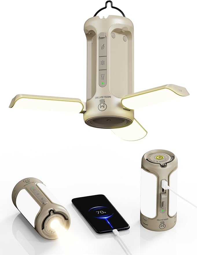 Folding Camping Lantern Rechargeable, 10000mAh Foldable LED Light for Tent Outdoor, IP54 Waterproof, 1500LM Camping Lights, Portable LED Flashlight, 5 Mode