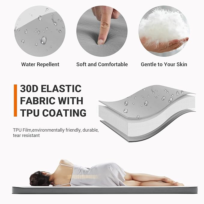 KingCamp Luxury 3D Insulated Double Self Inflating Camping Sleeping Pad, Portable Large Thick Self Inflatable Foam Air Mattress