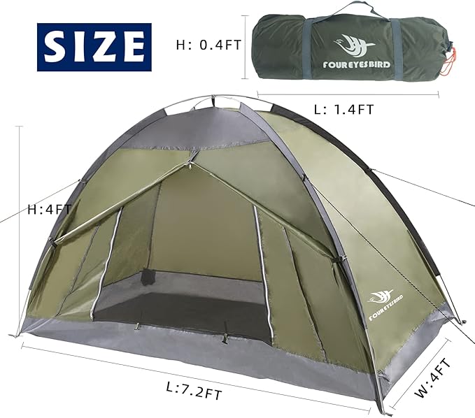 7.2 × 4 × 4 Feet Single Backpack Tent, Waterproof Camping and Hiking Tent can be Used by One Person, Light and Durable