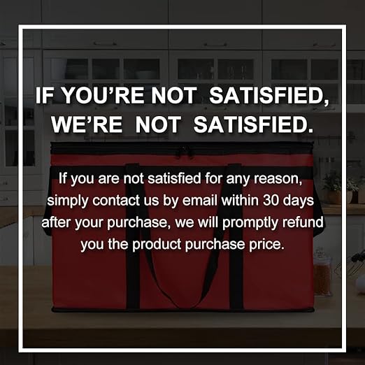 Bodaon 10-Pack Insulated Food Delivery Bag for Uber Eats, XXX-Large Grocey Shopping Bag for Catering, Cooler/Thermal Bags for Pizza, Red