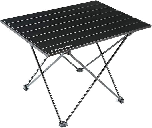 ROCK CLOUD Portable Camping Table Ultralight Aluminum Camp Table Folding Beach Table for Camping Hiking Backpacking Outdoor Picnic, Size M