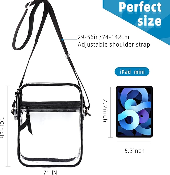DONGGANGAJI Clear Crossbody Bag, Stadium Approved for Concerts,Clear Shoulder Bag Adjustable Strap With front pocket