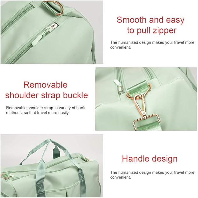 Blackwheel Sports Gym Bag With Shoe Bag Wet Bag Duffle Bag Waterproof Travel Bag for Women Men Cute Gym Bag Fruit Green 29L