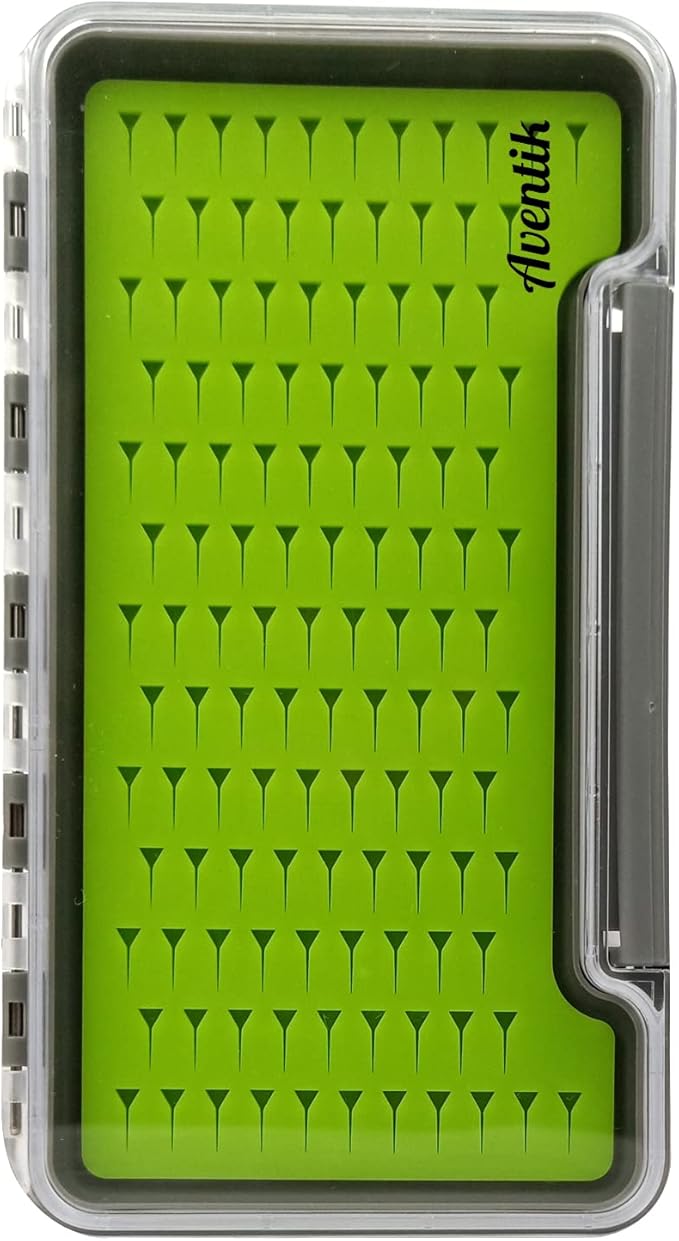 Aventik Fly Fishing Boxes Silicone Super Slim Fishing Storage Fishing Tackle Case Waterproof Best Pocket Sizes 7.36"X4.02"X0.63"/5.39"X3.74" X0.63'(1pc-g048lb)