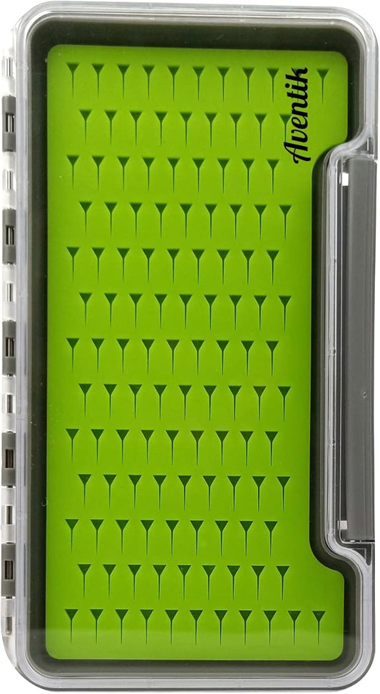 Aventik Fly Fishing Boxes Silicone Super Slim Fishing Storage Fishing Tackle Case Waterproof Best Pocket Sizes 7.36"X4.02"X0.63"/5.39"X3.74" X0.63'(1pc-g048lb)