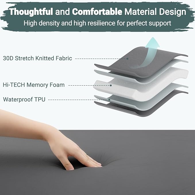 Elegear Self Inflating Sleeping Pad, Built-in Electric Pump 3.1" Ultra-Thick Memory Foam Camping Mattress Pad with Pillow Double Sleeping Pad for Camping R-Value 9.5 Foam Camp Pad for Car/Traveling