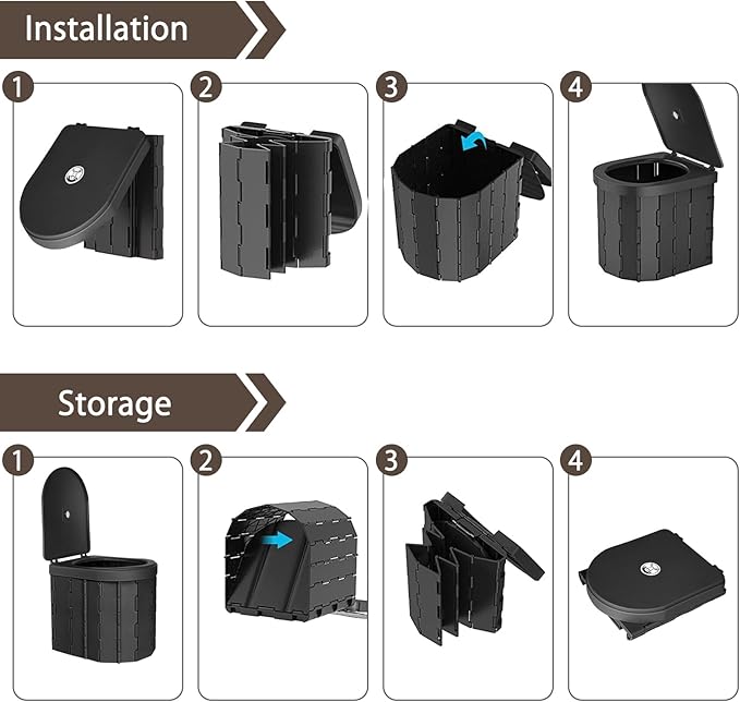 Portable Outdoor Camping Toilet Kit for Adults,Pop Up Privacy Tent, Camping Folding Toilet, 30 Toilet Bags, Washable Foldable for Travel, RV, Car, Beach, Hiking