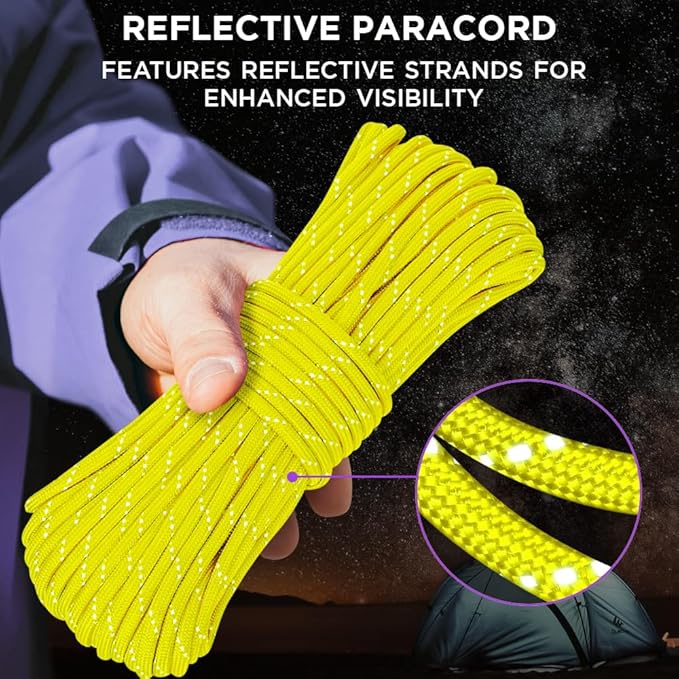 TECEUM Heavy Duty Rope 1000 – 1000ft / 200ft / 100ft / 50ft – 40+ Colors – Utility Rope for Survival & Camping Gear – Nylon String, Camping Rope, para Cord, Utility Nylon Rope, Tent Cord