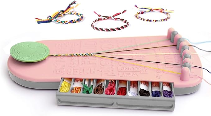 Choose Friendship My Friendship Bracelet Maker, 20 Pre-Cut Threads (Craft Kit/Kids Jewelry Kit) - Blush Pink