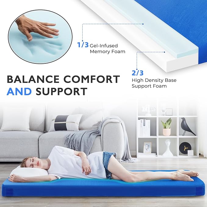 Sleeping Pad for Adults, Comfortable Thick Floor Sleeping Mats for Car Truck Tent with Removable Travel Bag