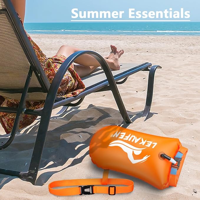 Swim Buoy for Open Water 2 Pack, 20L Swim Safety Float Waterproof Dry Bag for Swimmers Triathletes Kayakers Snorkelers, Swimming Pull Buoy for Safer Swim Training