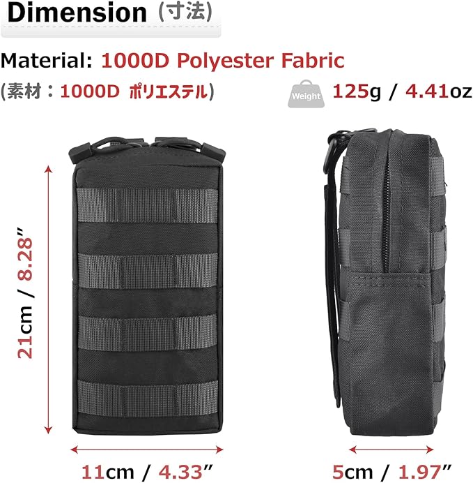 Azarxis Molle Pouches, Tactical Compact EDC Small Utility Pouch Waist Bags Sundries Storage Admin Organize Gear Gadget for Military Backpack