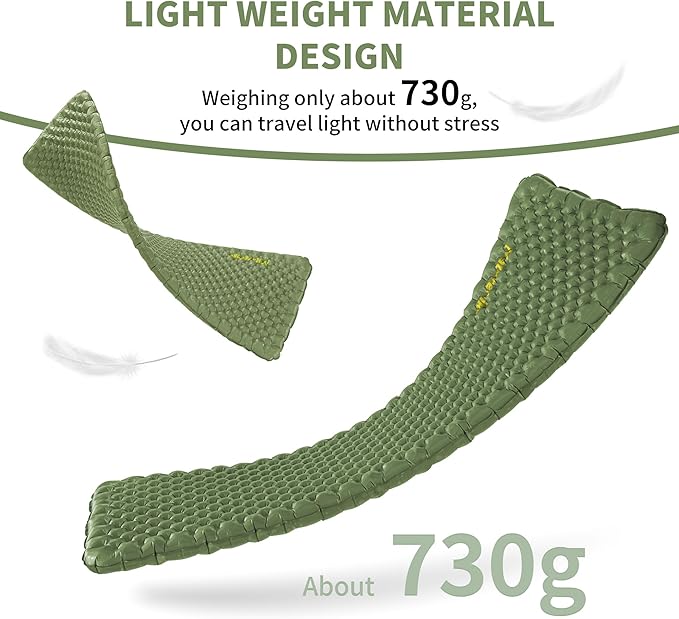 Naturehike 25oz Ultralight Sleeping Pad, Insulated Inflatable Sleeping Pad 4.6R, Lightweight Sleeping Mat for Camping, Hiking, Backpacking, with Air Pump Sack