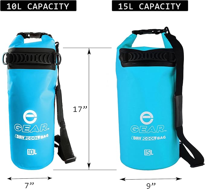 Dry Bag Floating Cooler - Roll Top Insulated Backpack – Portable, Collapsible, Waterproof with Padded Shoulder Strap - Perfect for Kayaking Fishing Beach Hiking -15L
