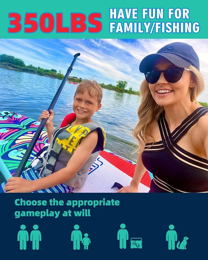 Inflatable Paddle Board for Adult, Paddle Board for All Skill Levels, Wide SUP Board with Primium Accessories Include SUP Carry Bag, Hand Pump, 10L Waterproof Bag and Adj Paddle