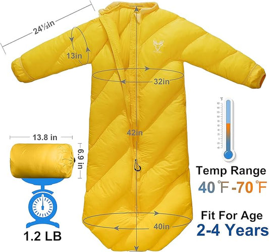 T40 Toddler Sleeping Bags Boys Girls | Ages 2-4 | Puffy Kids Sleeping Bag Camping Sleepovers |up to 46 in| Lightweight Compact Comfort for Indoor Outdoor Machine Washable